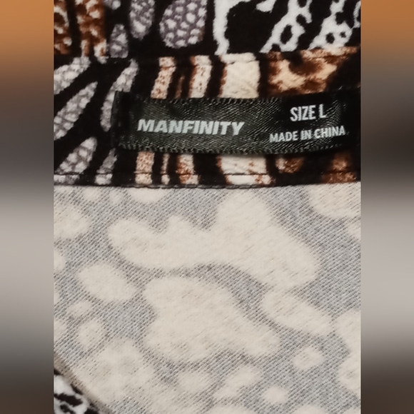 Manfinity Men Long Sleeve Shirt Zebra Striped & Leopard Print/Large - Picture 5 of 6